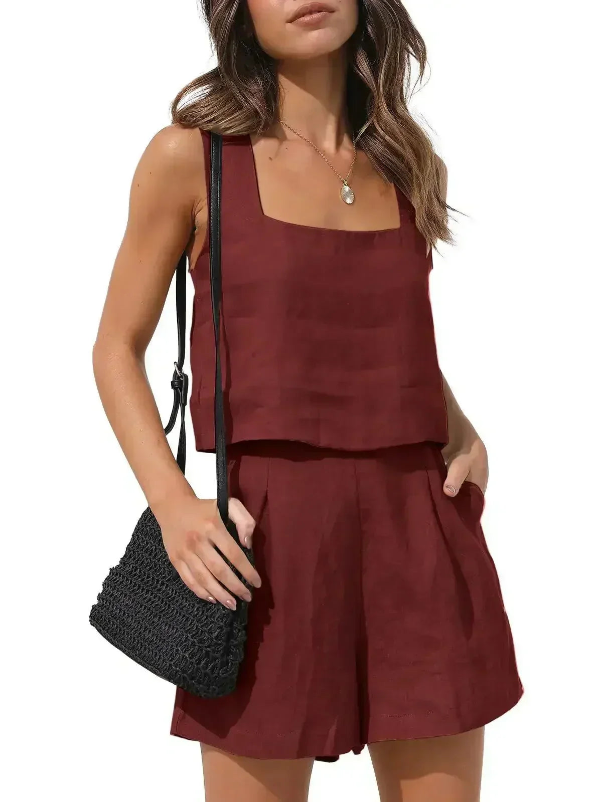 Summer Women's Outfit - Tank Top and Shorts Set