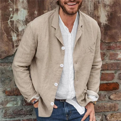 Casual Mens Jacket with Collar and Buttons