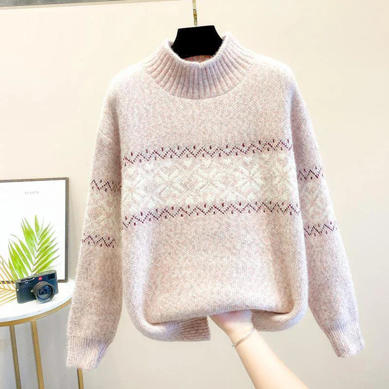 Cozy Winter Snowflake Pullover Sweater