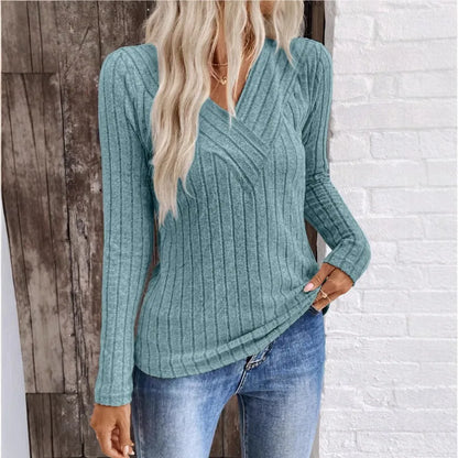 Classic Crew Neck Striped Knit Sweater - Olytrend