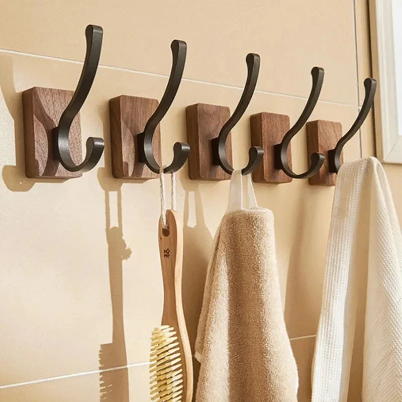 Nordic Minimalist Wood and Metal Wall Hook