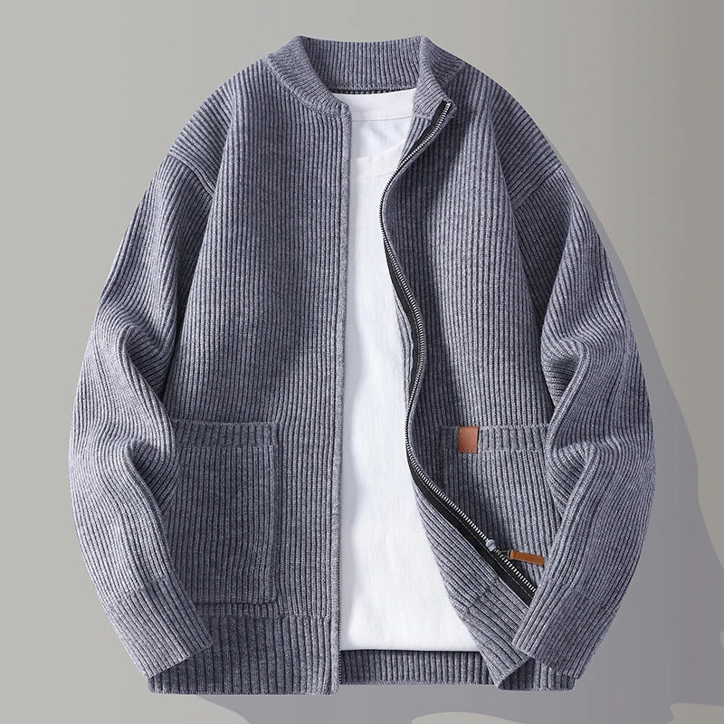 Casual Fit Crew Neck Knit Jacket - Nocini