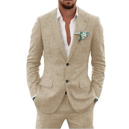 Slim Fit Men's Linen 2 Piece Suit