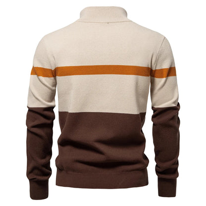 Classic Multicolor Textured Quarter Zip Sweater
