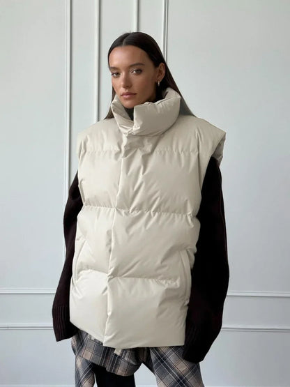 Warm Women's Padded Vest with Zip Front