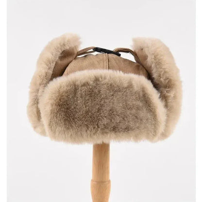 Warm Fur Lined Trapper Hat with Ear Flaps