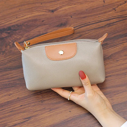 Elegant Faux Leather Wristlet Purse Bag