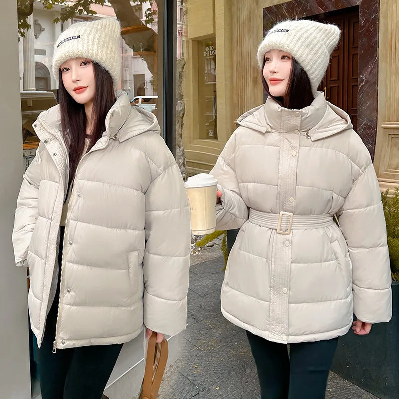 Stylish Women's Hooded Puffer Coat