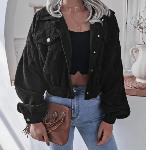 Rugged Corduroy Denim Short Jacket