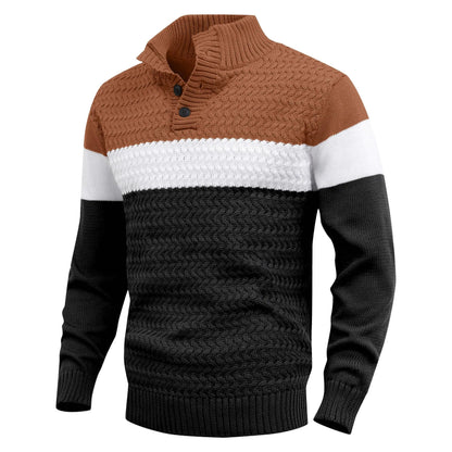 Colorful Crew Neck Cable Knit Sweater