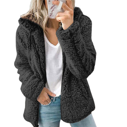 Cozy Women's Hooded Fleece Sherpa Coat