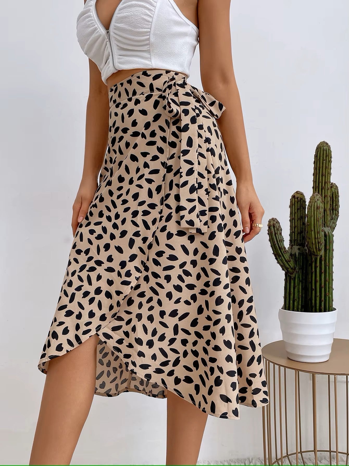 Elegant Knee Length Wrap Skirt