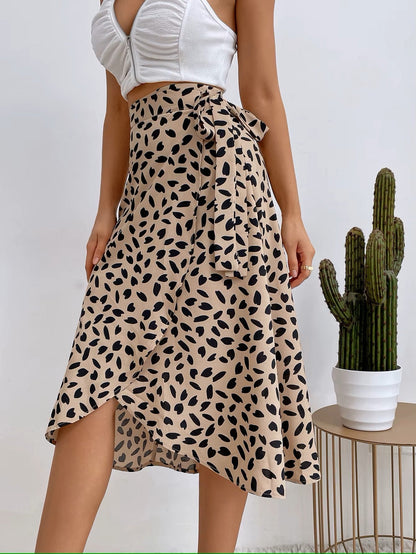 Elegant Knee Length Wrap Skirt