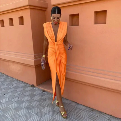Elegant Pleated Formal Party Dress