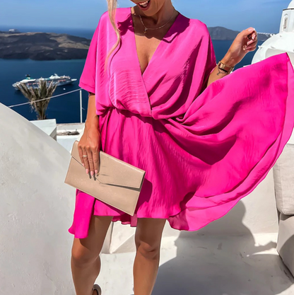 Pink Floral Formal Party Dress