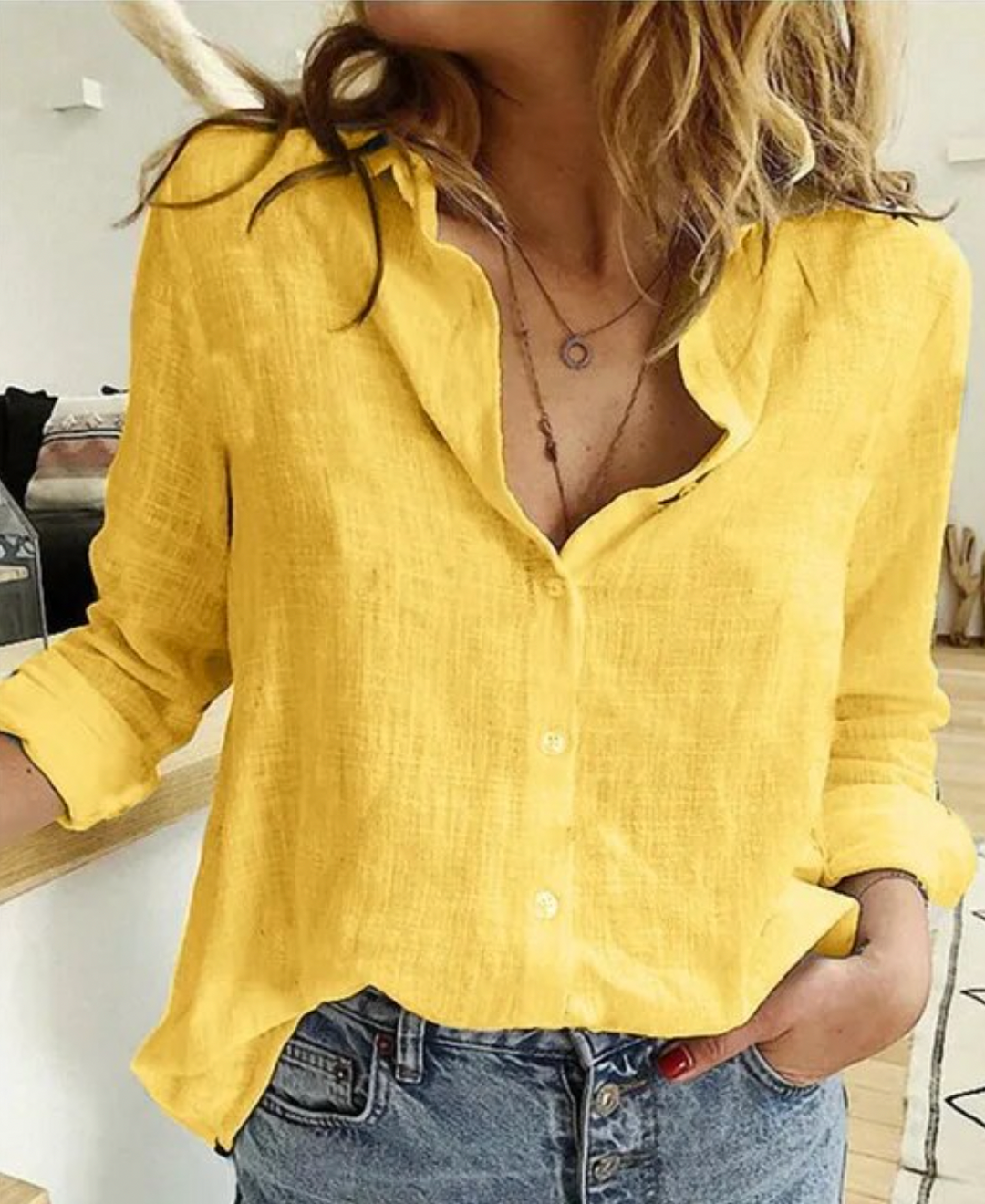 Comfortable Long Sleeve Blouse with Flowy Design