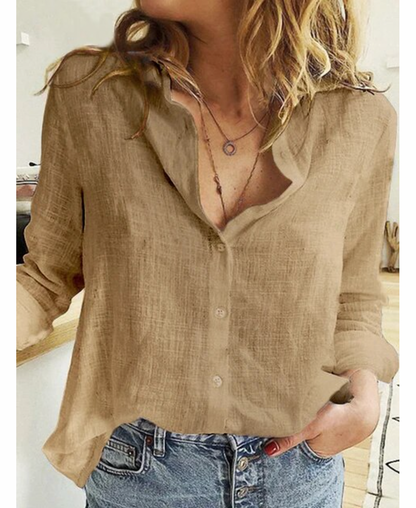 Comfortable Long Sleeve Blouse with Flowy Design