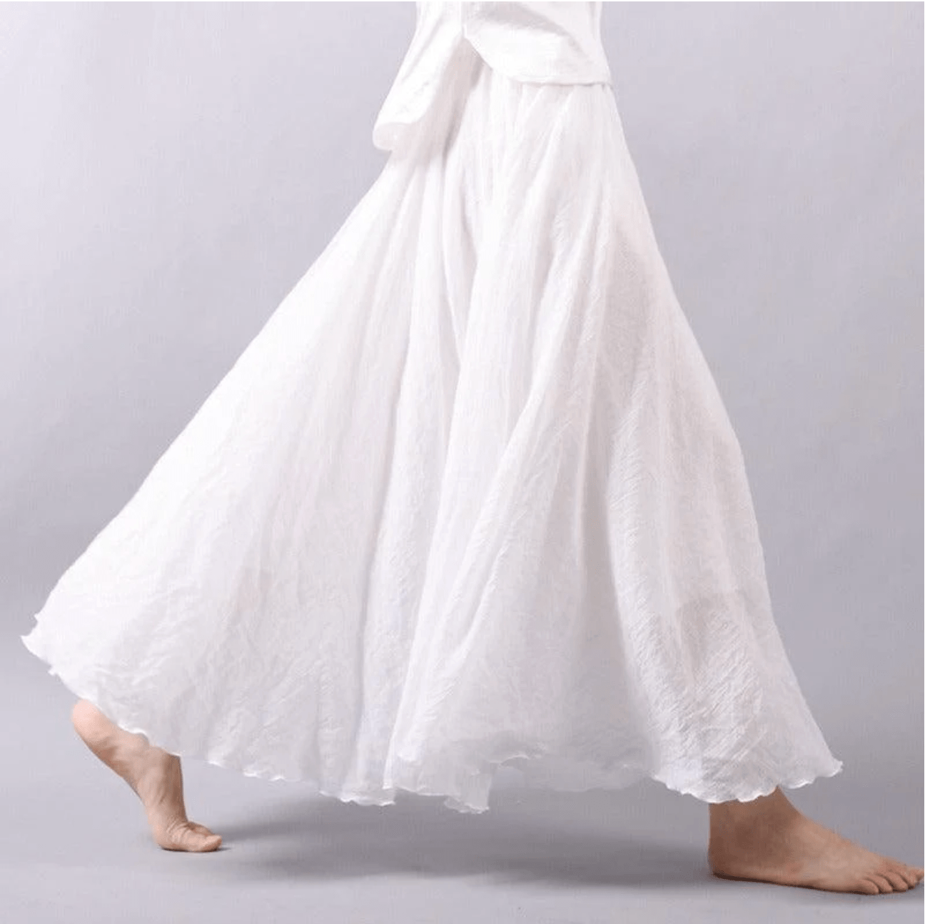 Flowy Natural Long Maxi Skirt