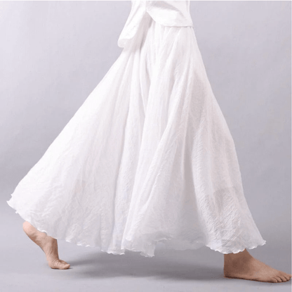 Flowy Natural Long Maxi Skirt