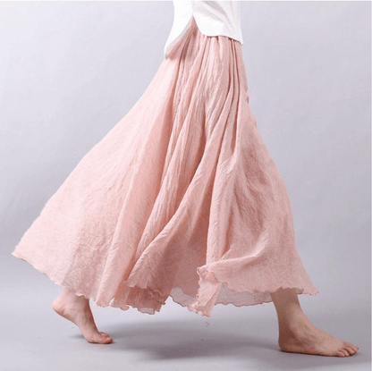 Flowy Natural Long Maxi Skirt