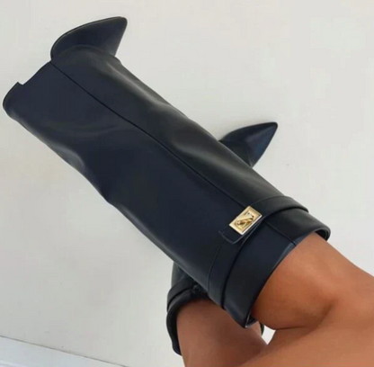 Fashionable Buckle Mid Calf Boots for Women
