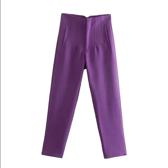 Women's High Waist Slim Fit Elegant Trousers