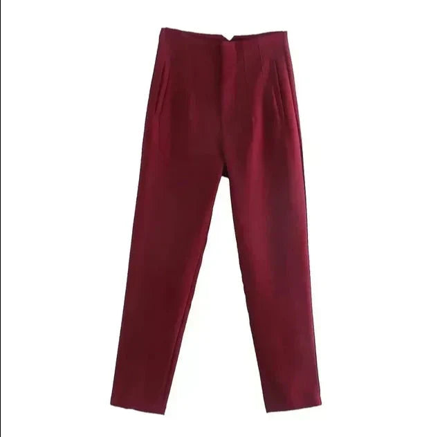 Women's High Waist Slim Fit Elegant Trousers