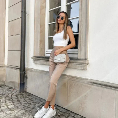 Women's High Waist Slim Fit Elegant Trousers