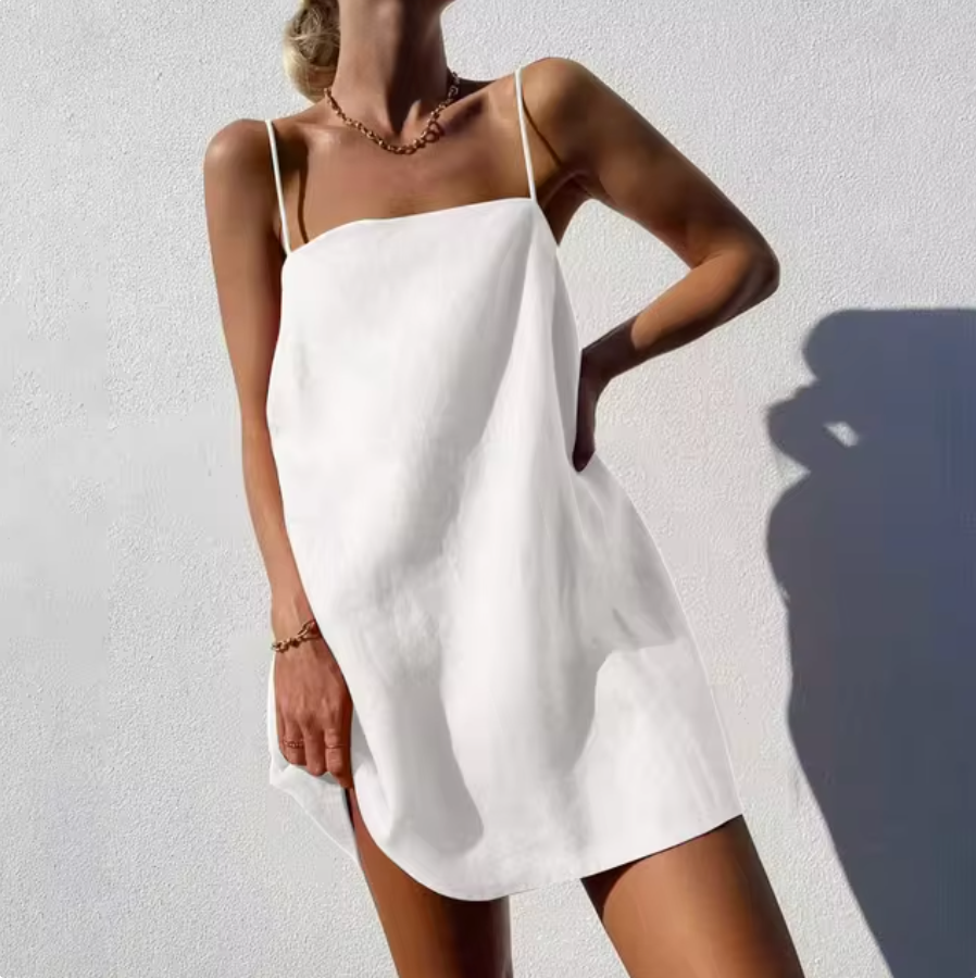 Elegant Short Slip Dress with Thin Straps - Nocini