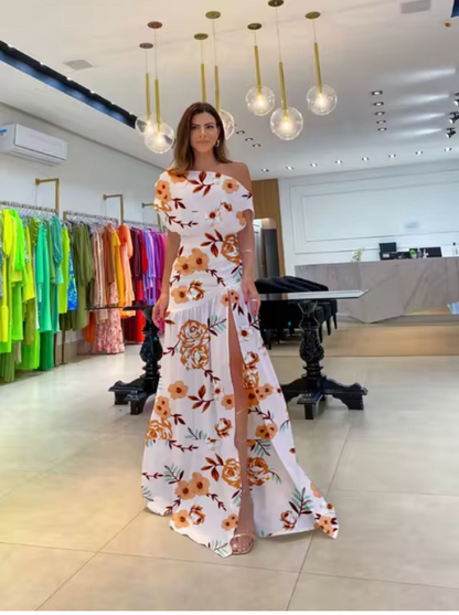 Chic Floral Halter Dress for Women