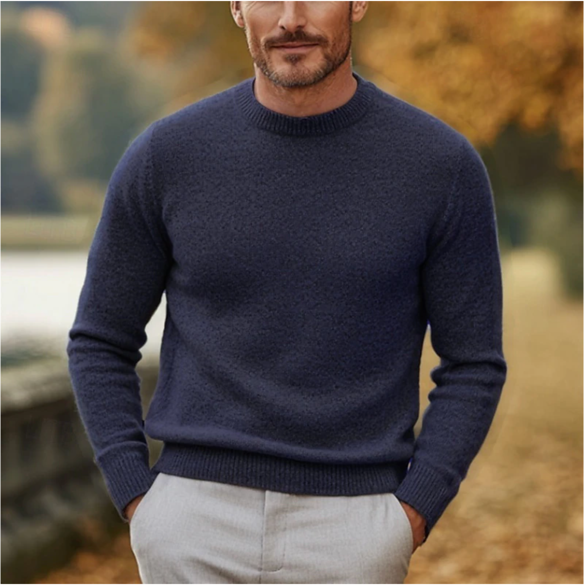 Traditional Crew Neck Pullover Sweater