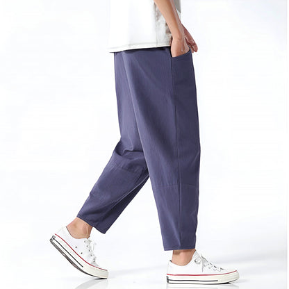 Casual Fit Short Cotton Trousers