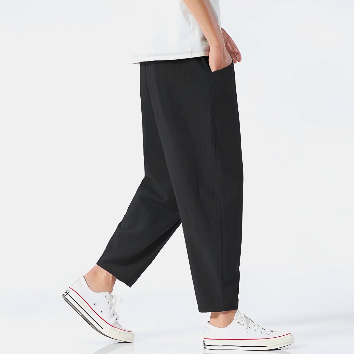 Casual Fit Short Cotton Trousers