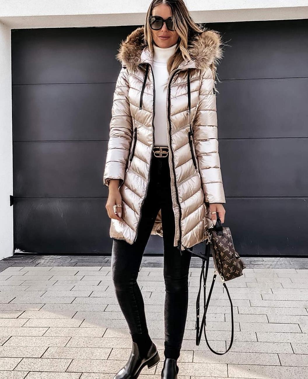 Rita | Women's Stylish Silver Padded Parka Coat