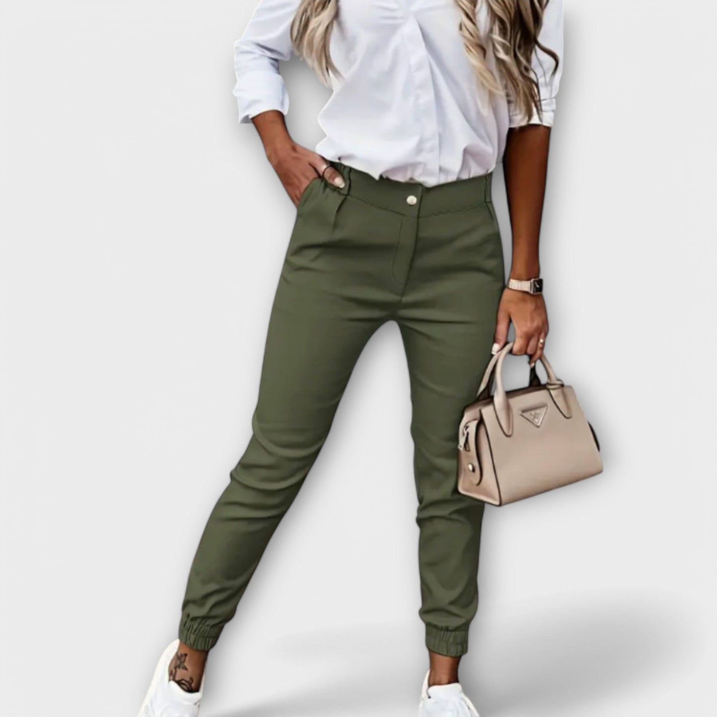 Comfortable Elastic Waist Daily Pants - Nocini