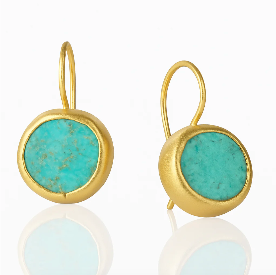 Turquoise Drop Blue Gold Earrings - Nocini