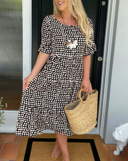 Elegant Black Knee Length Party Dress