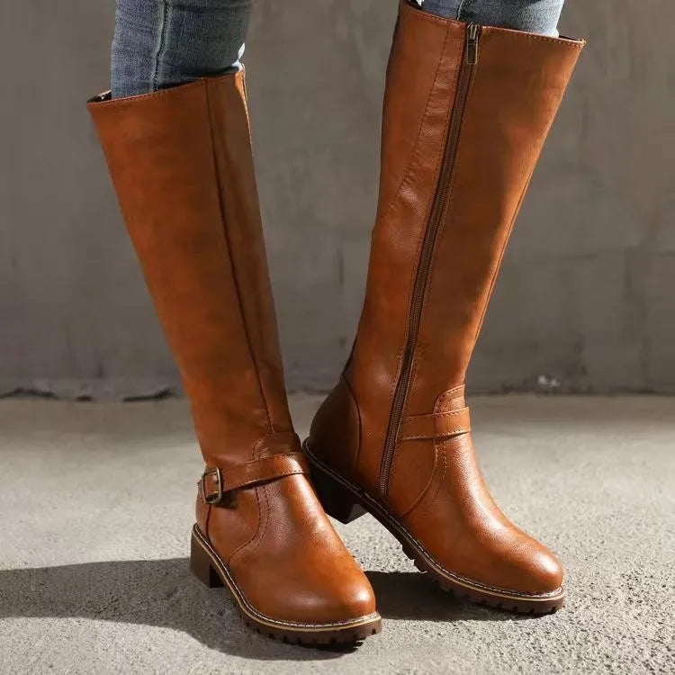 Tall Brown Leather Riding Boots
