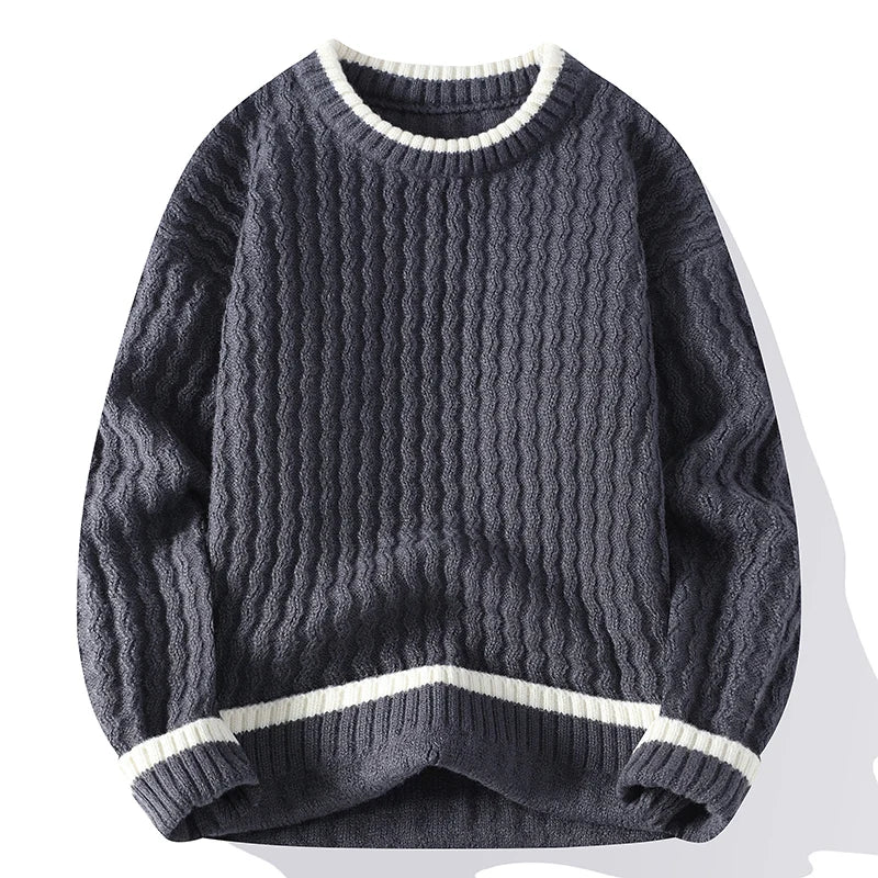 Casual Fit Crew Neck Striped Sweater - Nocini