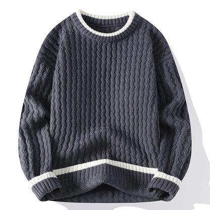 Casual Fit Crew Neck Striped Sweater - Nocini