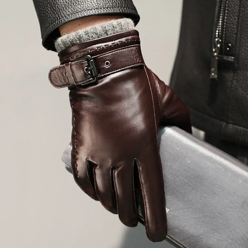 Premium Leather Driving Gloves | Adjustable Buckle Cuff - Nocini