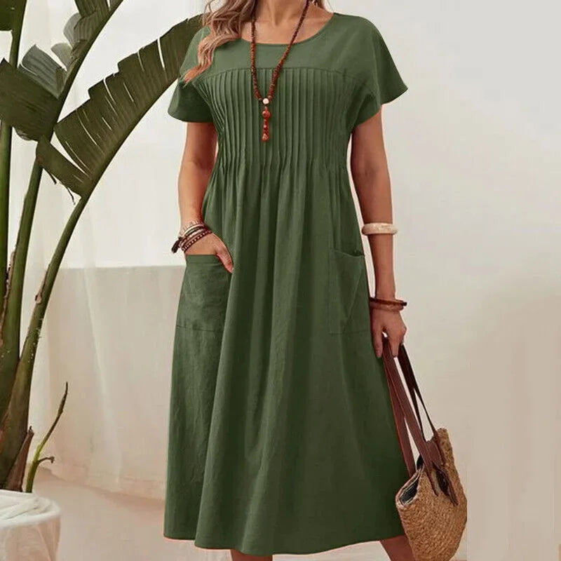 Relaxed Fit Knee Length Dress - Nocini