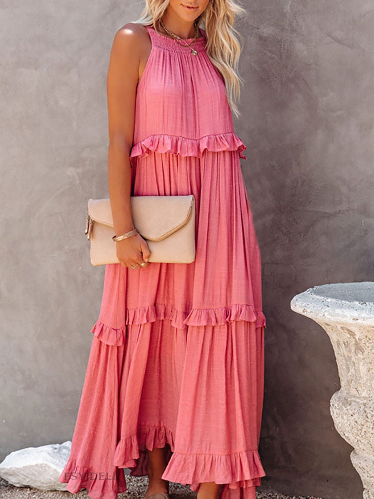 Comfortable Plus Size Sleeveless Maxi Dress