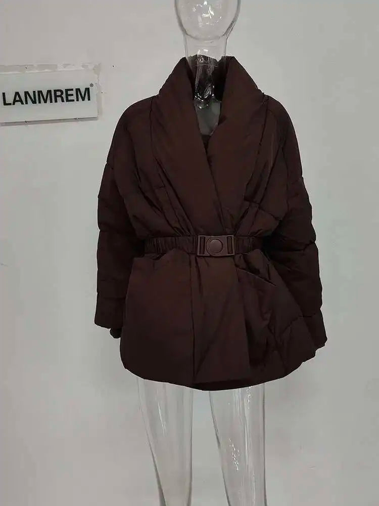 Warm Women's Puffer V-neck Winter Coat