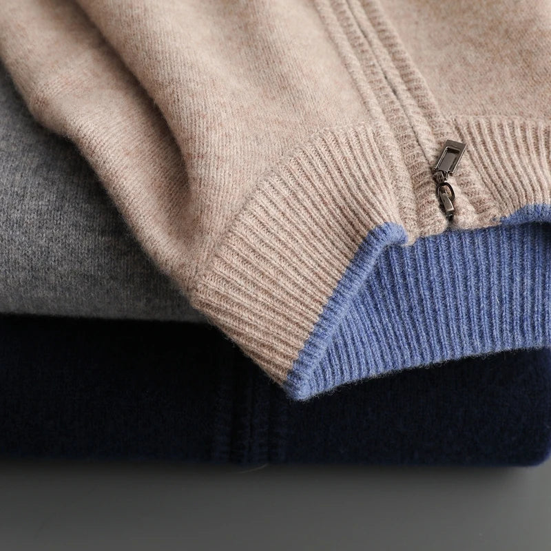 Classic Crew Neck Zip Jacket