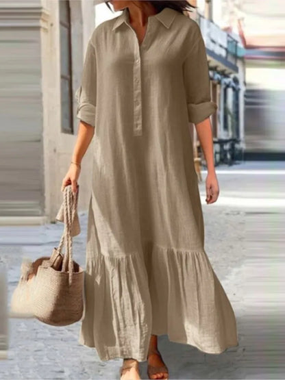 Layered Long Sleeve Maxi Dress