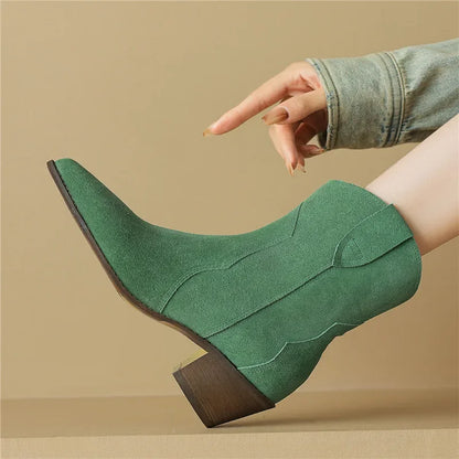 Elegant Leather Cowboy Boots for Women