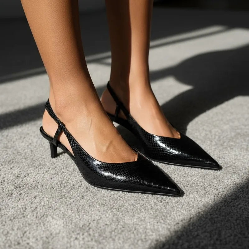 Low Heel Python Pumps - Nocini