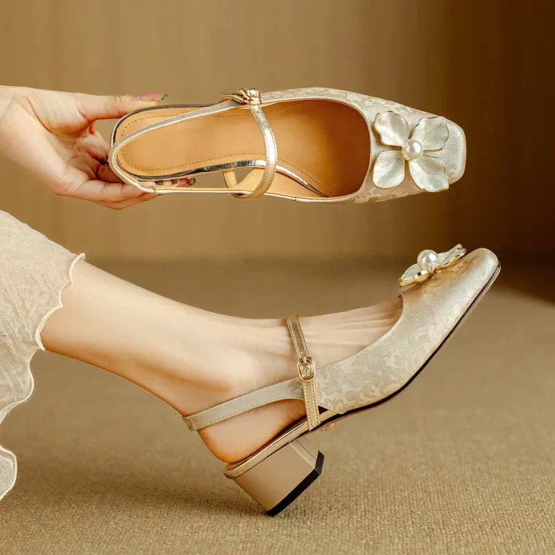 Elegant High Heel Slingback Shoes