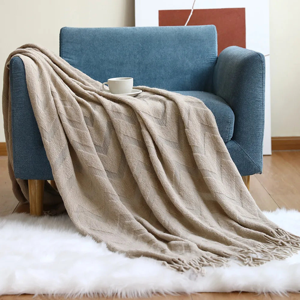 Cozy Textured Zig Zag Throw Blanket